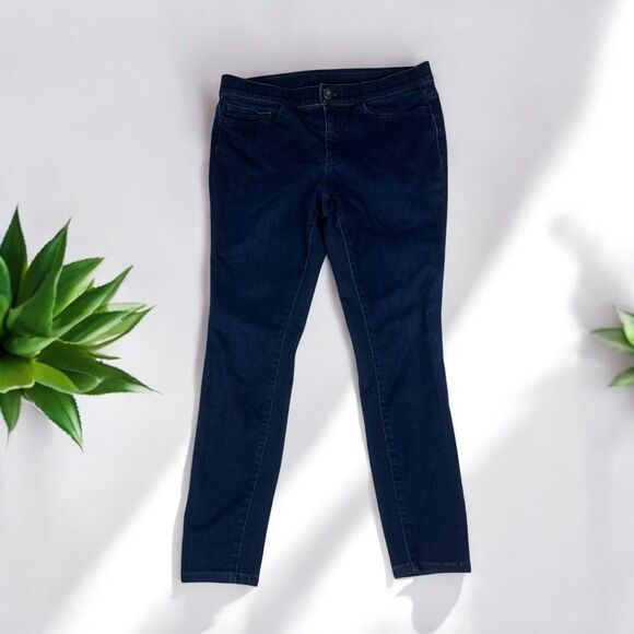 J. Jill 5-Pocket Denim Leggings in Shoreline Dark Wash - Size 6 - Picture 8 of 10